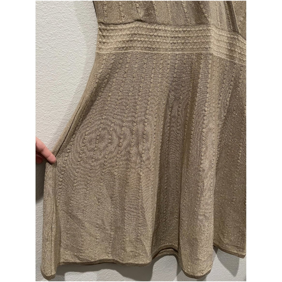 CALVIN KLEIN Gold Sleeveless A-Line Mini Dress - Picture 4 of 4